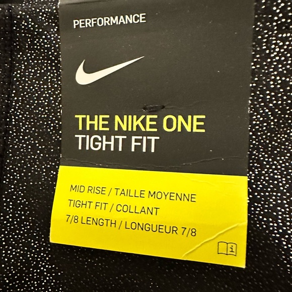 Nike One Sparkle Tight 7/8 Leggings Black Dri-Fit Women’s Medium NWT - Picture 7 of 16